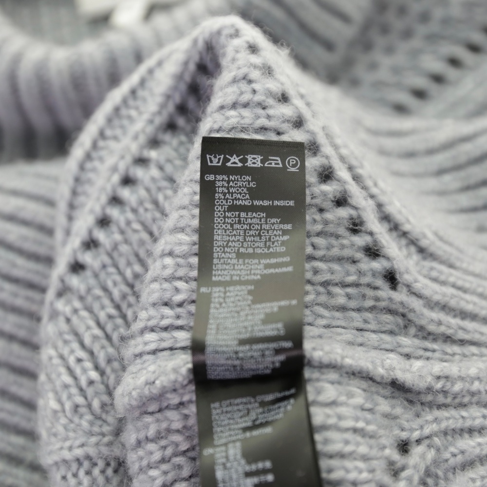 Reiss Myla Oversize Modern Cable Knit Wool Cashmere Gray Jumper Sweater Women XS - Picture 9 of 9